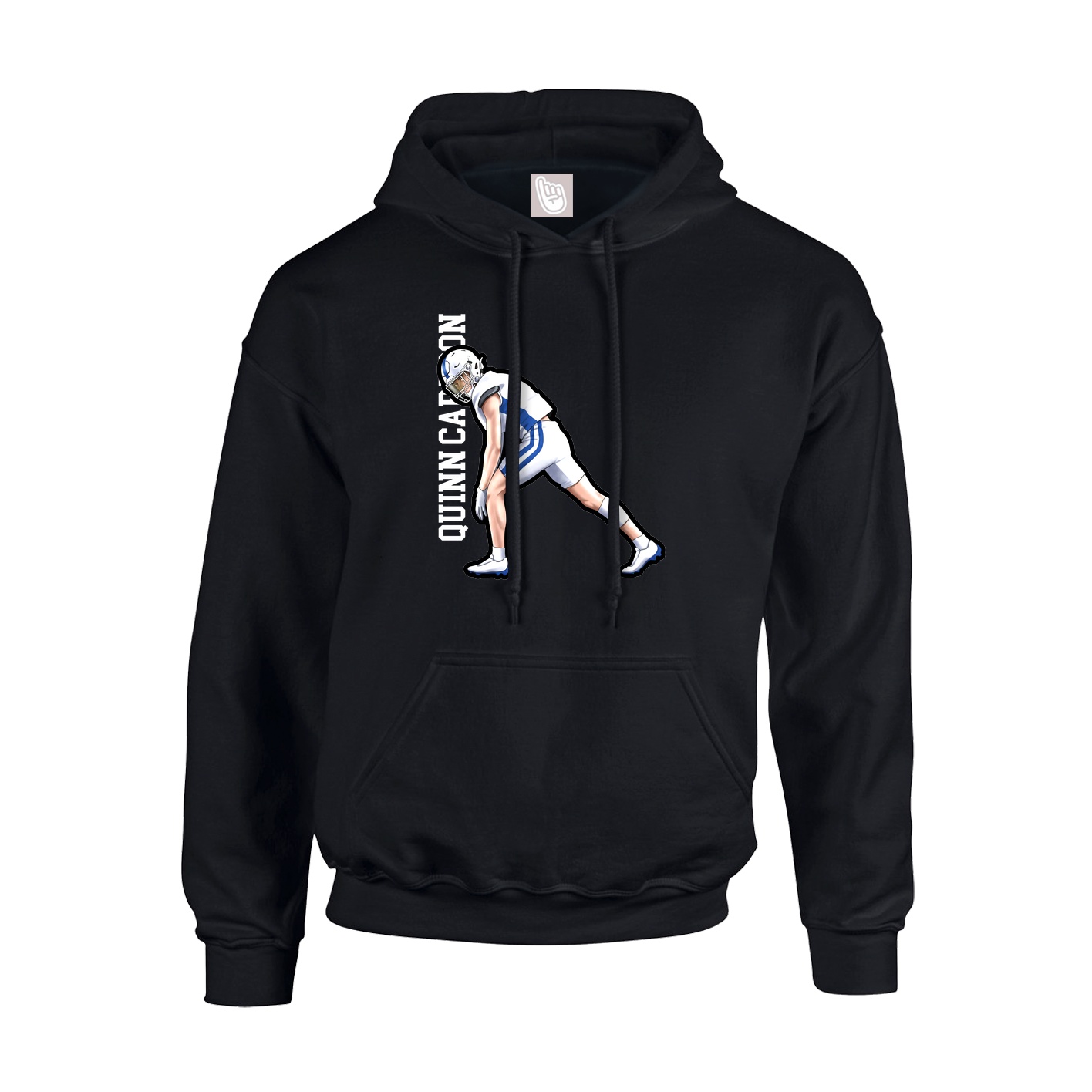 Youth Hoodie — Name Vertical in Black