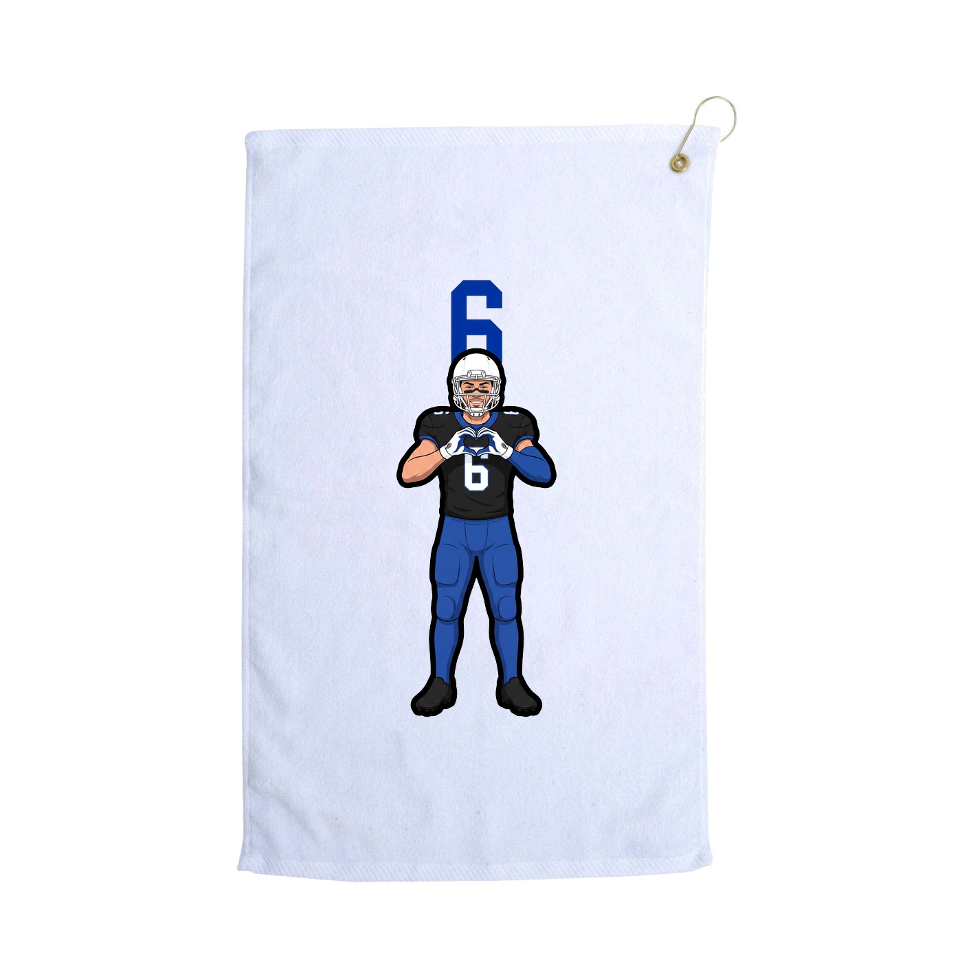 Golf Towel — Number Top in White