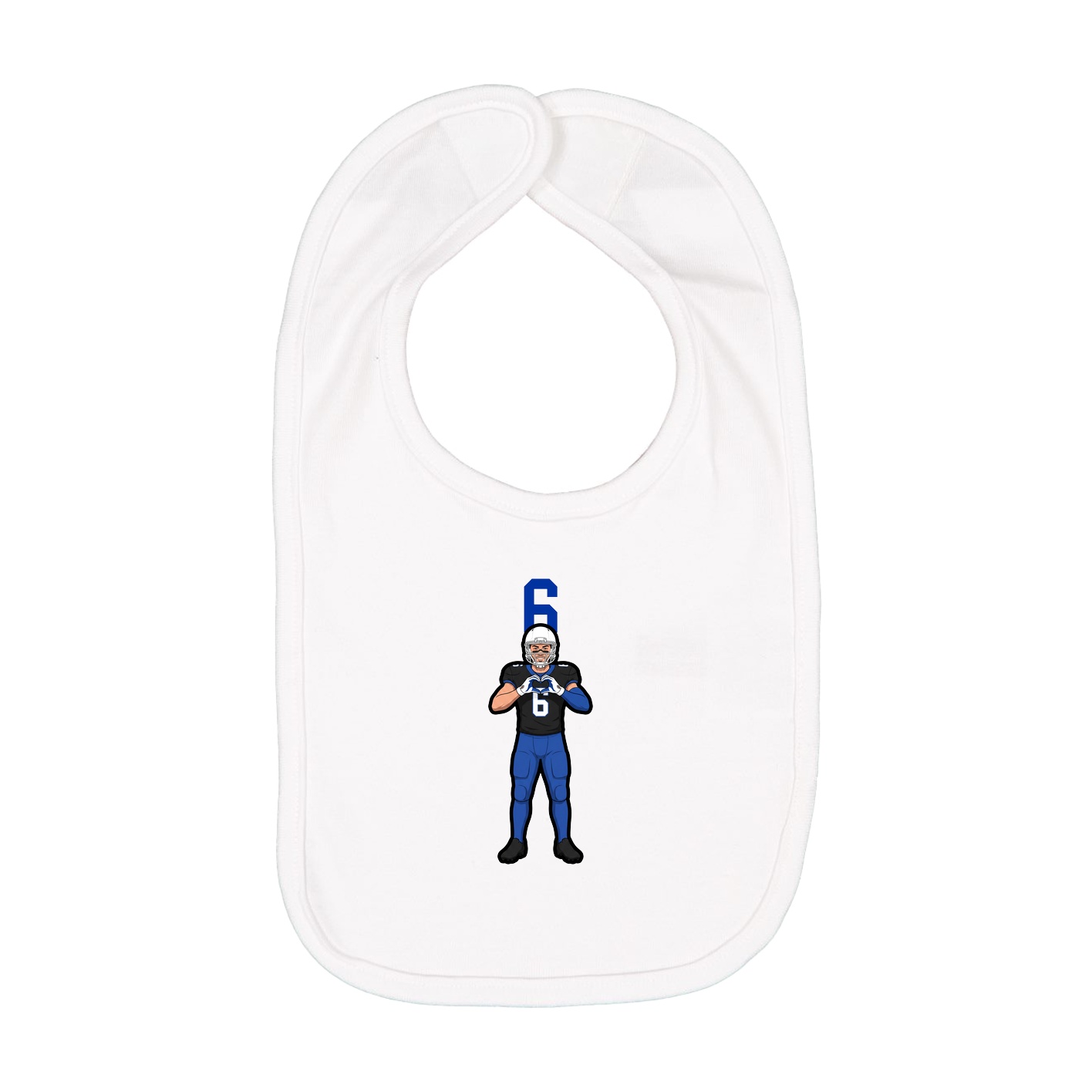 Infant Bib — Number Top in White