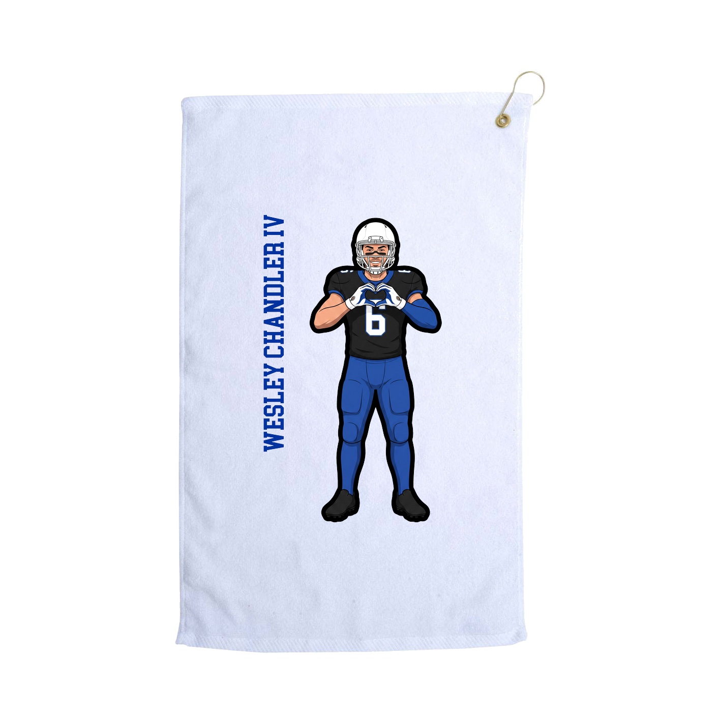 Golf Towel — Name Vertical in White