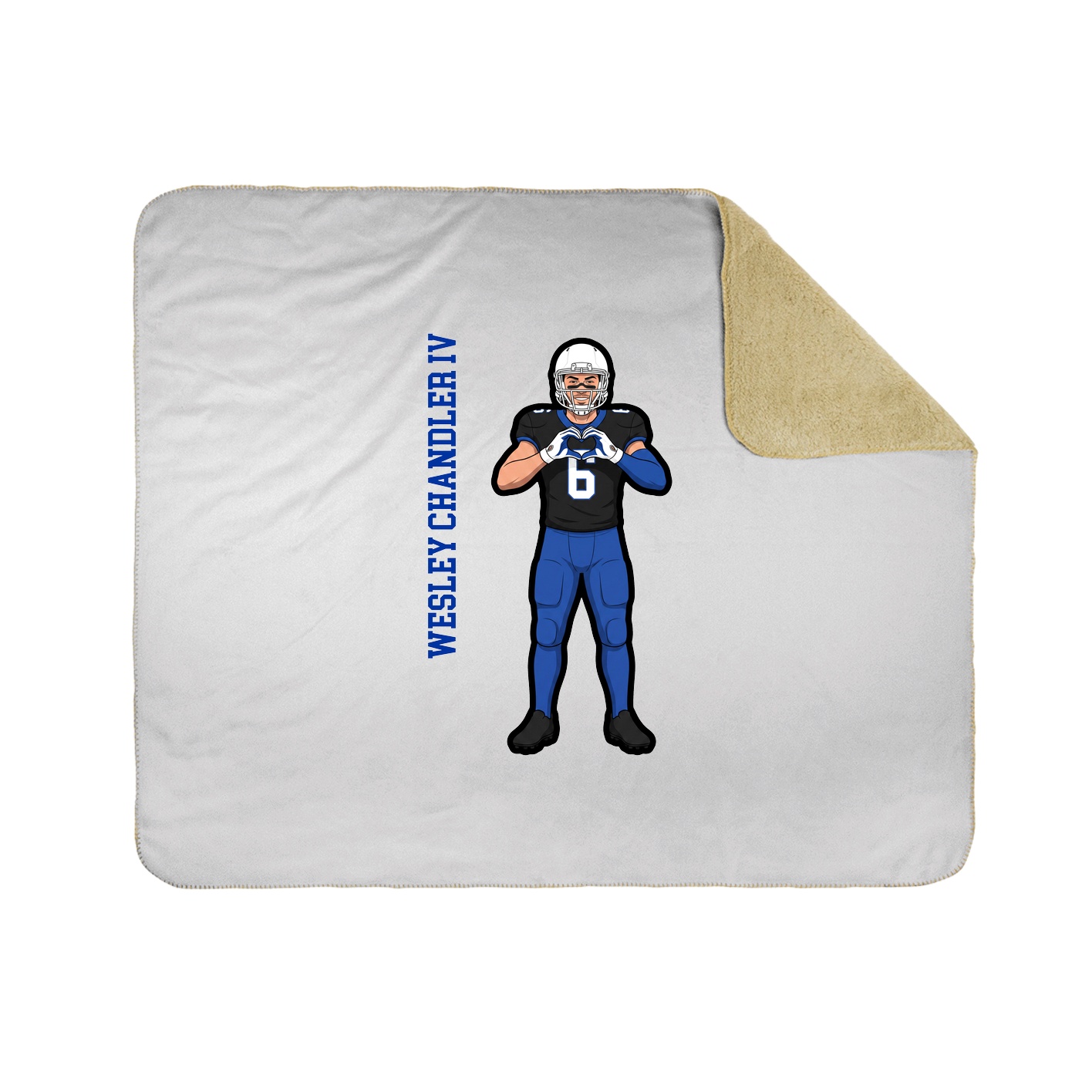 Throw Blanket — Name Vertical in White