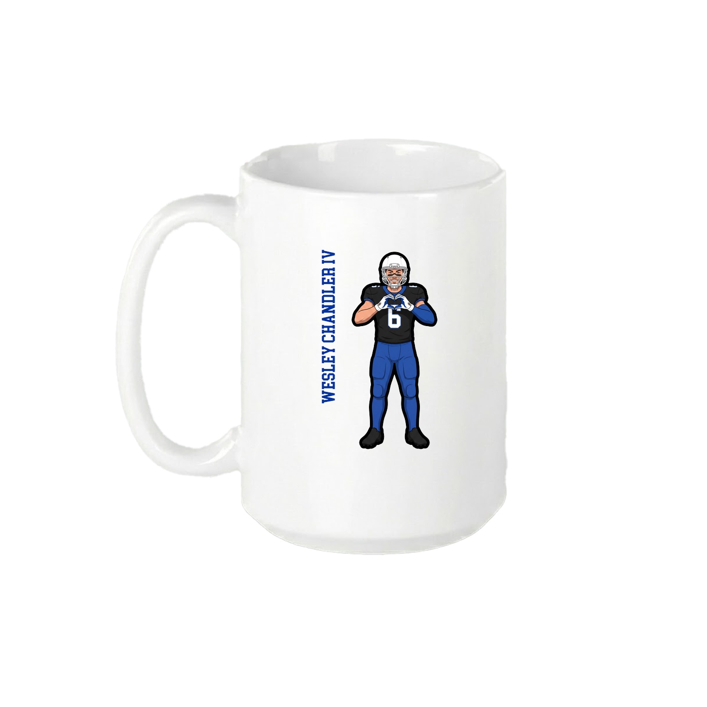 15oz Coffee Mug — Name Vertical in White