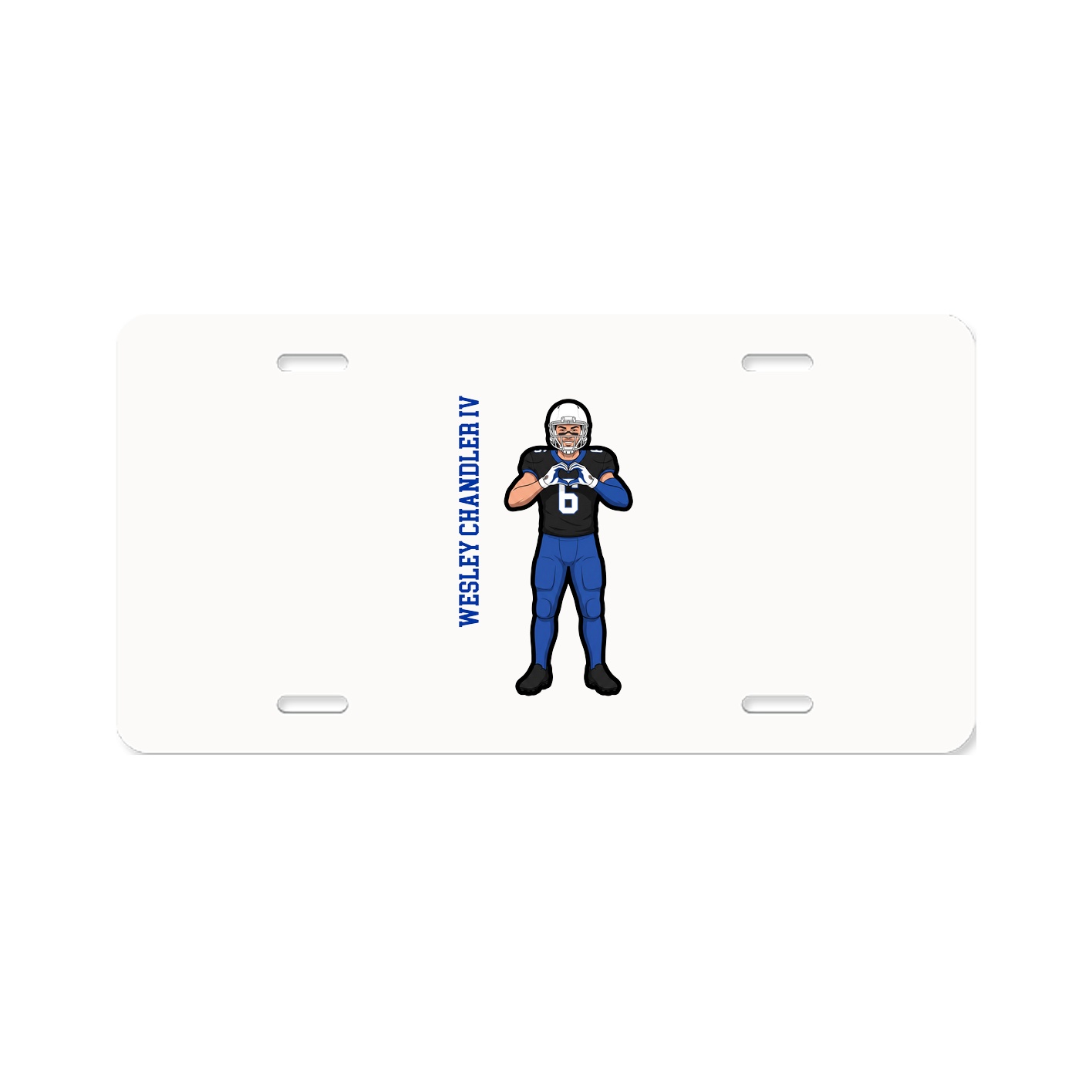 License Plate — Name Vertical in Classic
