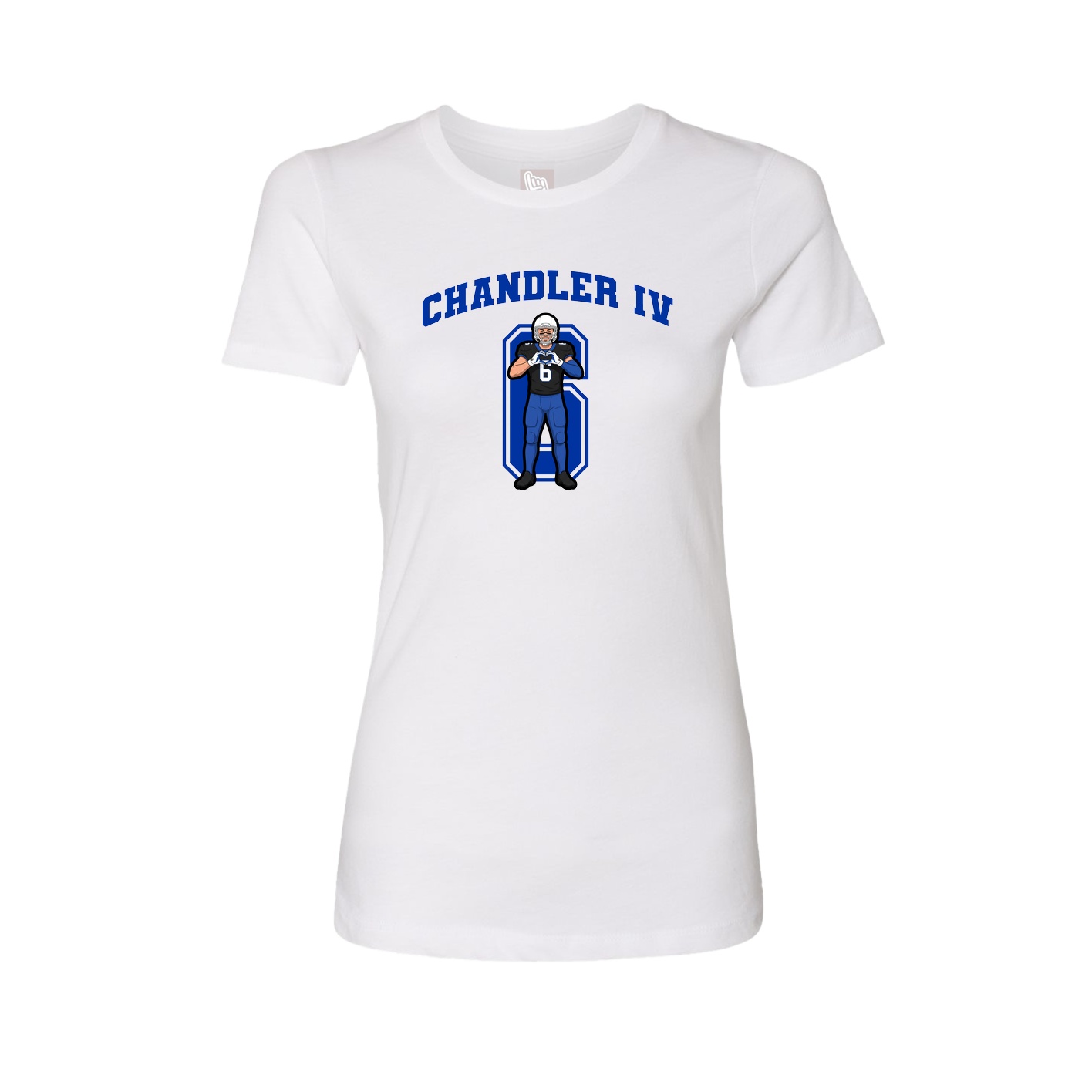 Fitted Women's Tee — Number in White