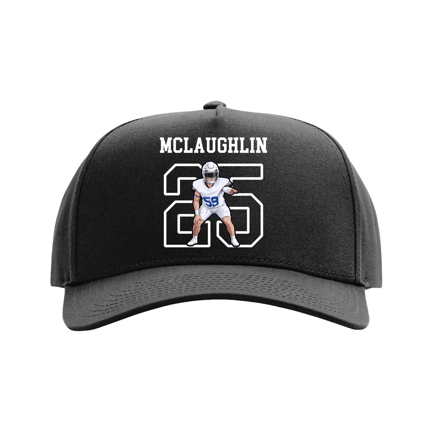 Full Fabric Five-Panel Champ Cap — Shirsey in Black