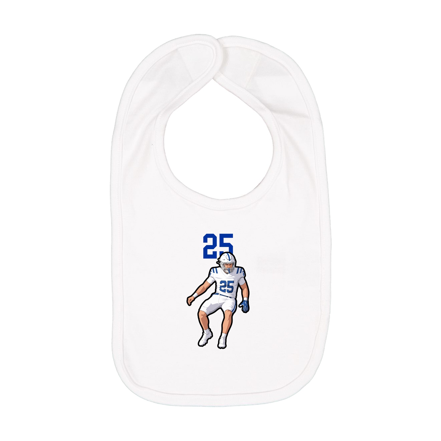 Infant Bib — Number Top in White