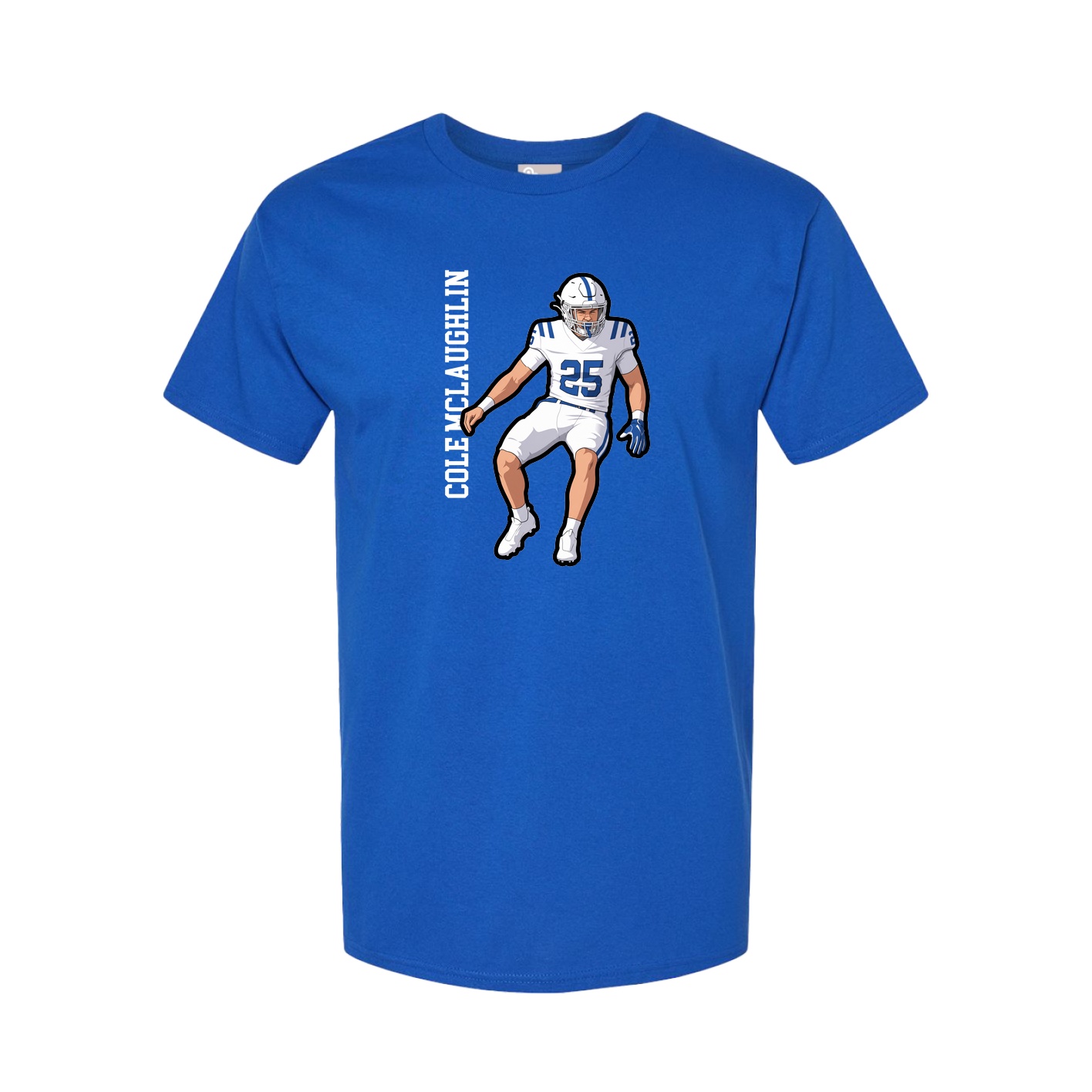 Youth Tee — Name Vertical in Royal