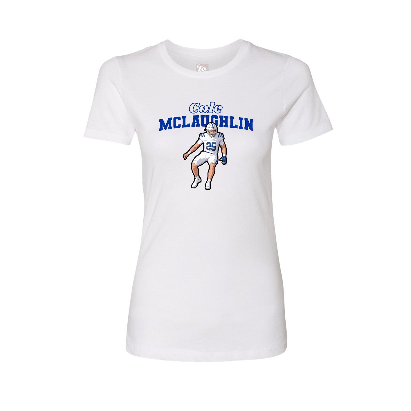 Fitted Women's Tee — Name Arch in White