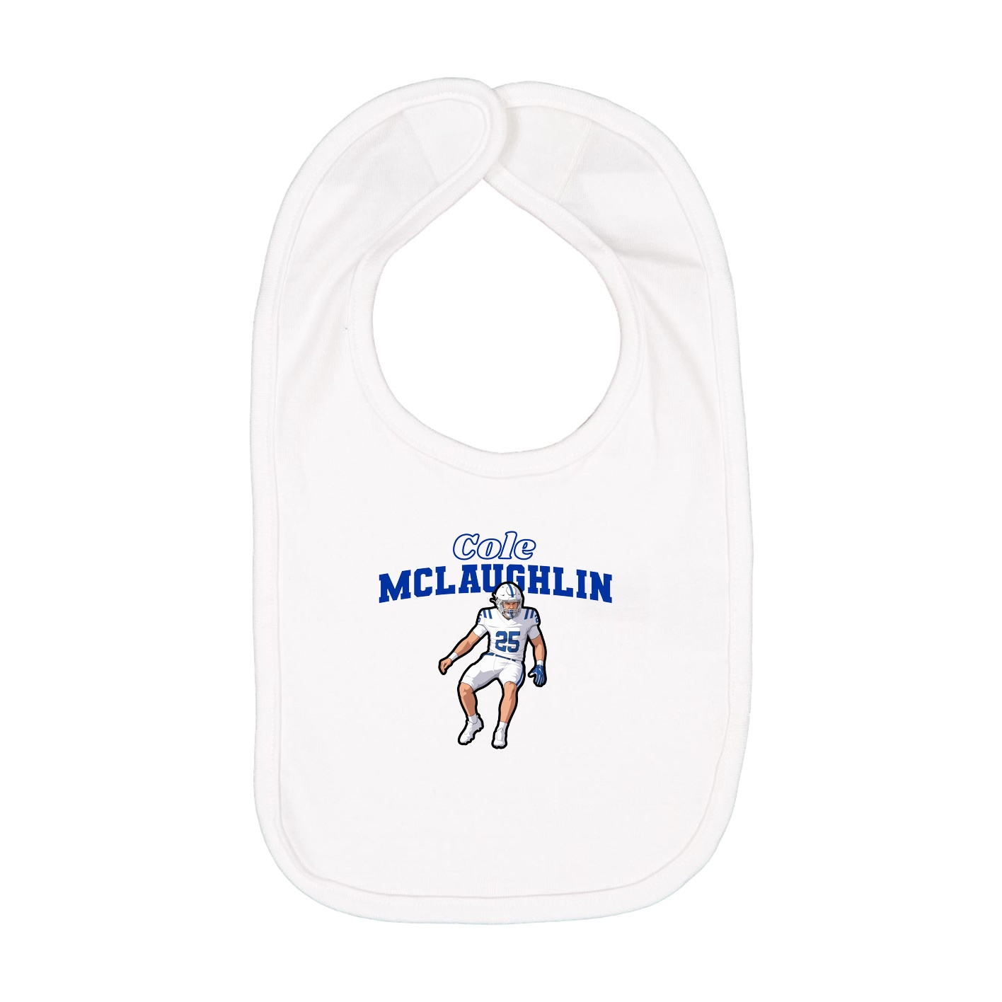 Infant Bib — Name Arch in White