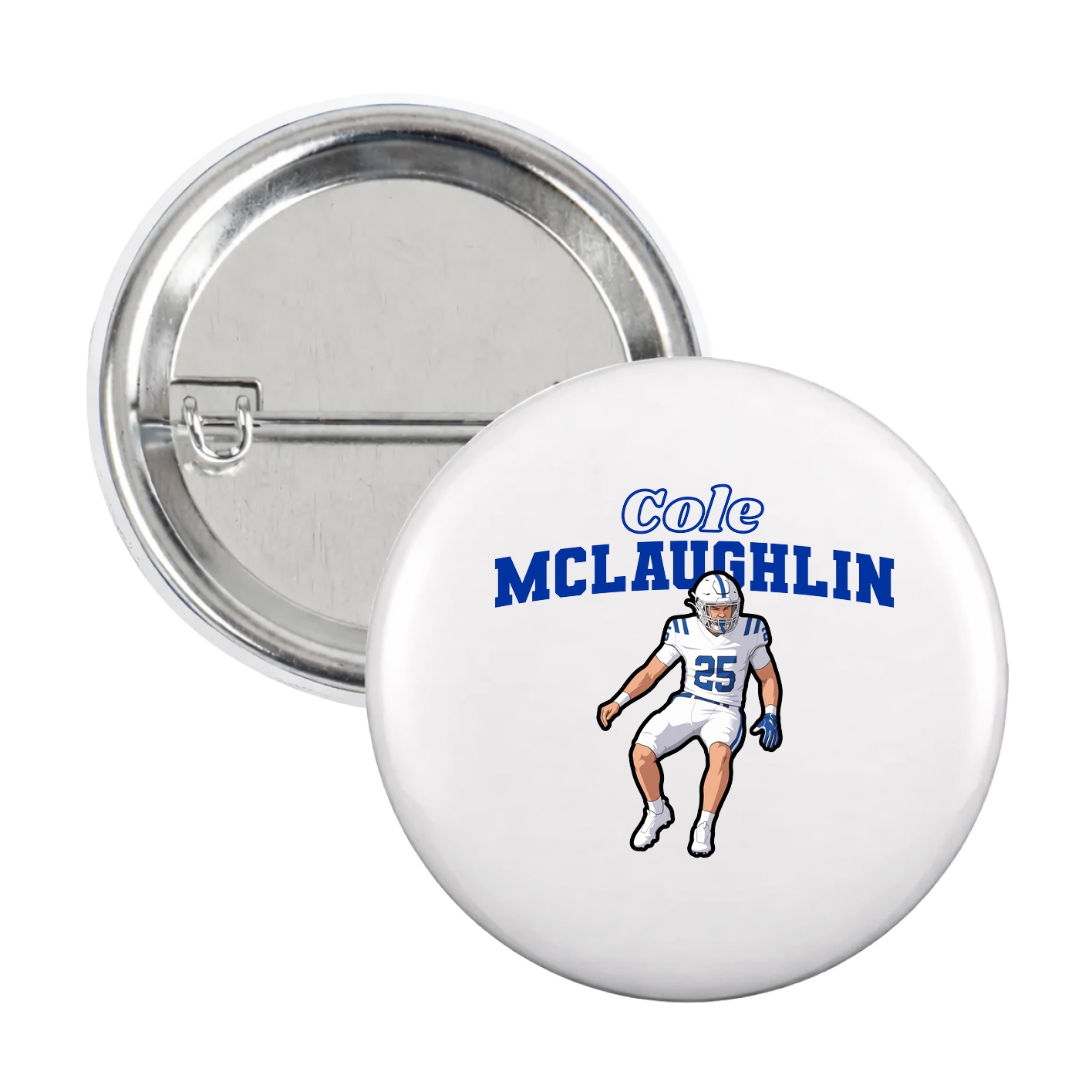 Game Day Button — Name Arch in White