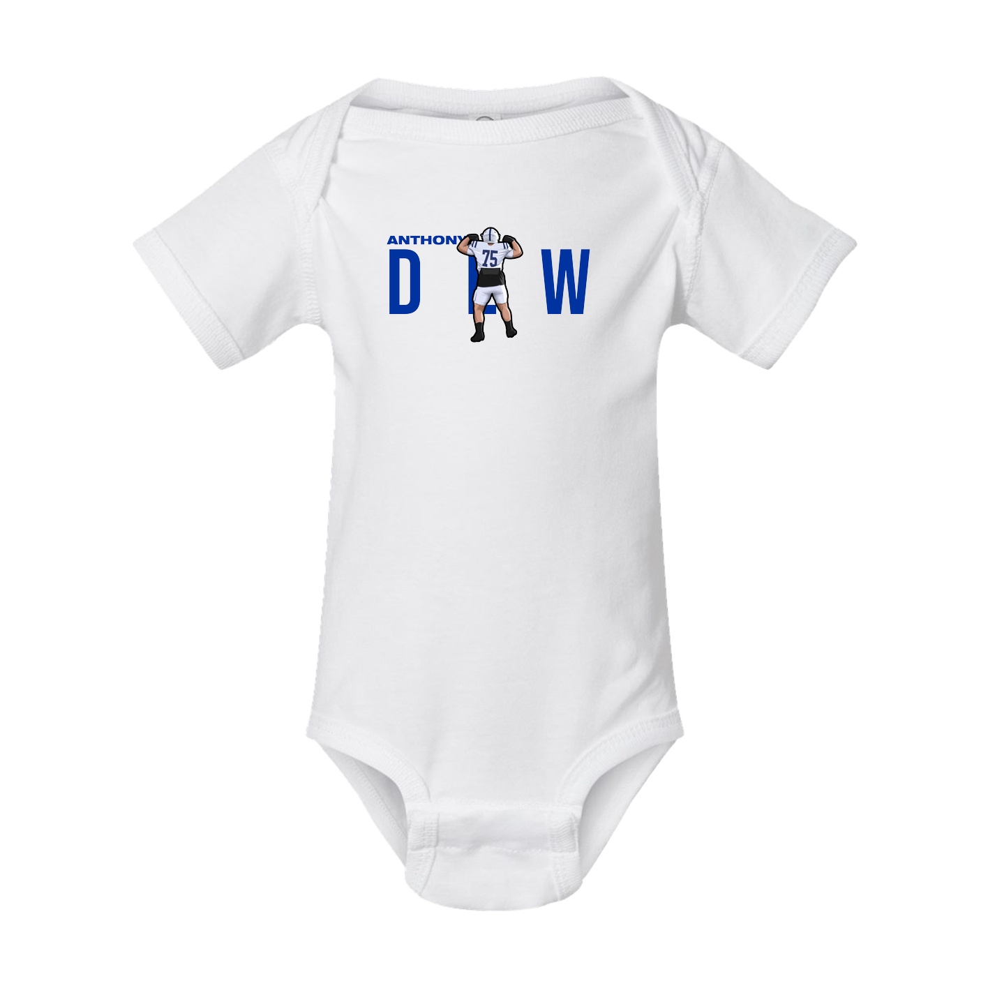 Baby Onesie — Player Name in White