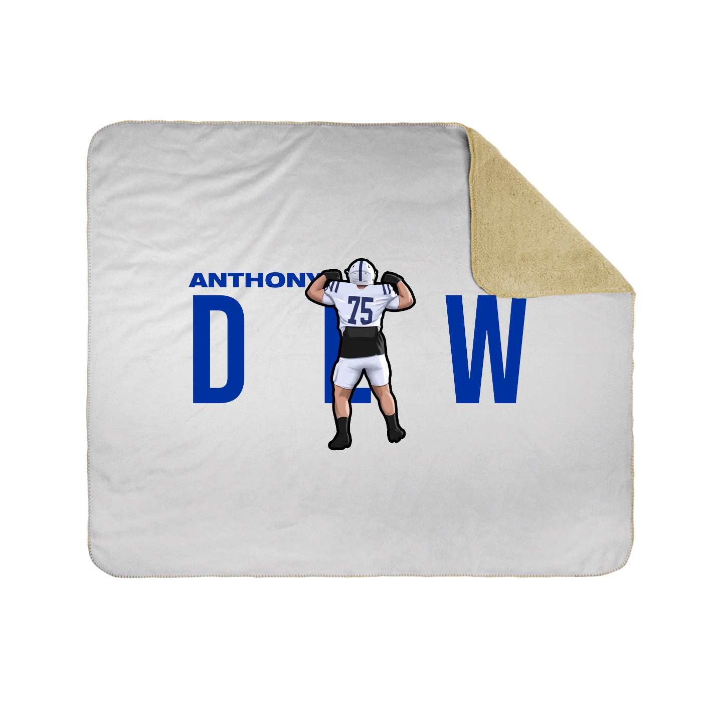 Throw Blanket — Player Name in White