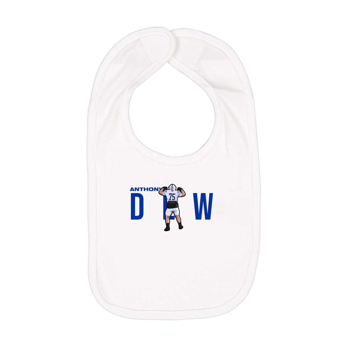 Infant Bib — Player Name in White