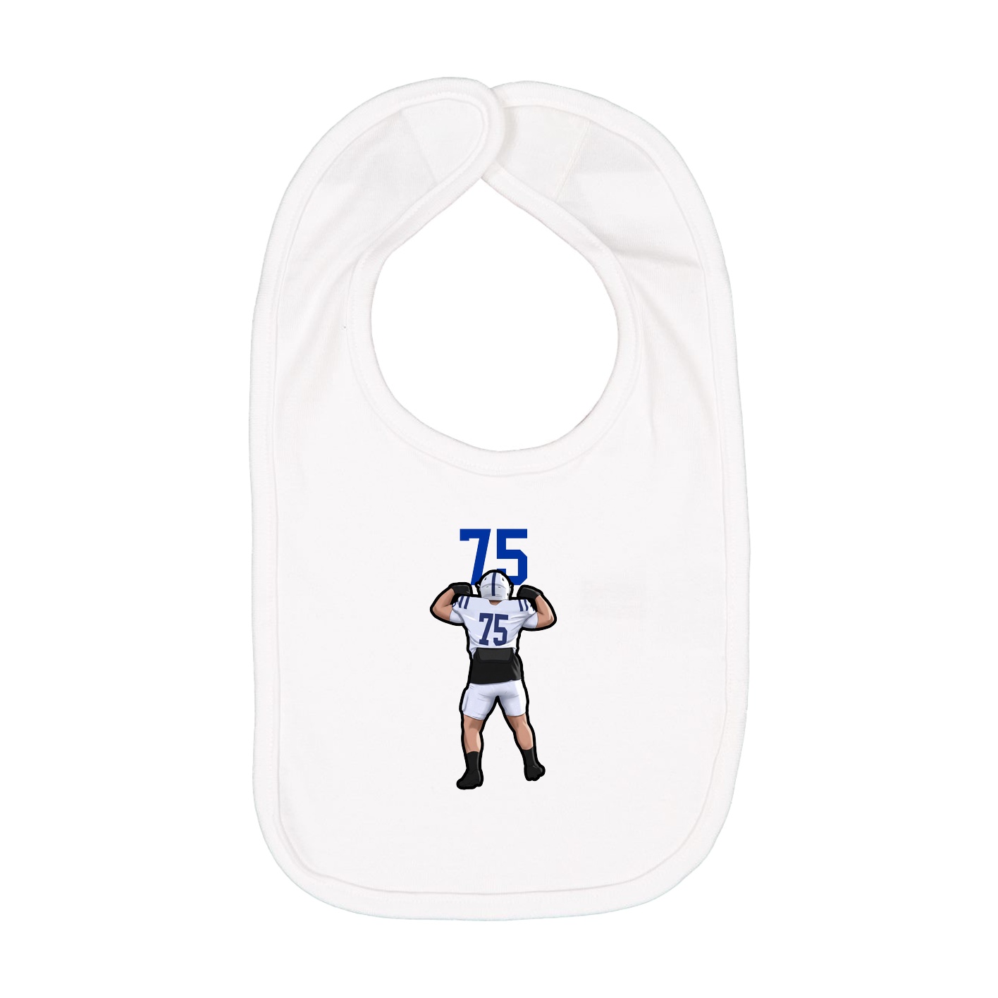 Infant Bib — Number Top in White
