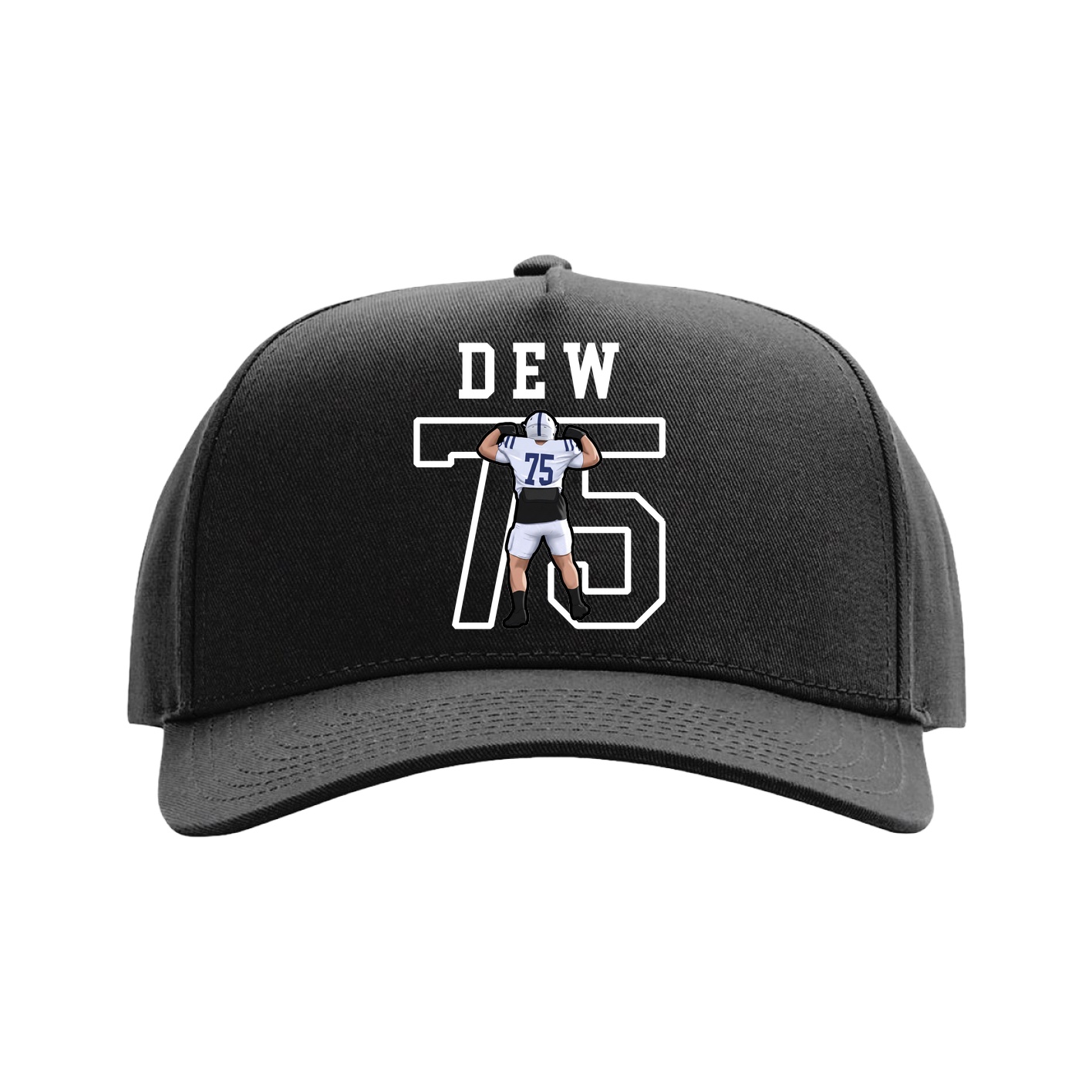 Full Fabric Five-Panel Champ Cap — Shirsey in Black