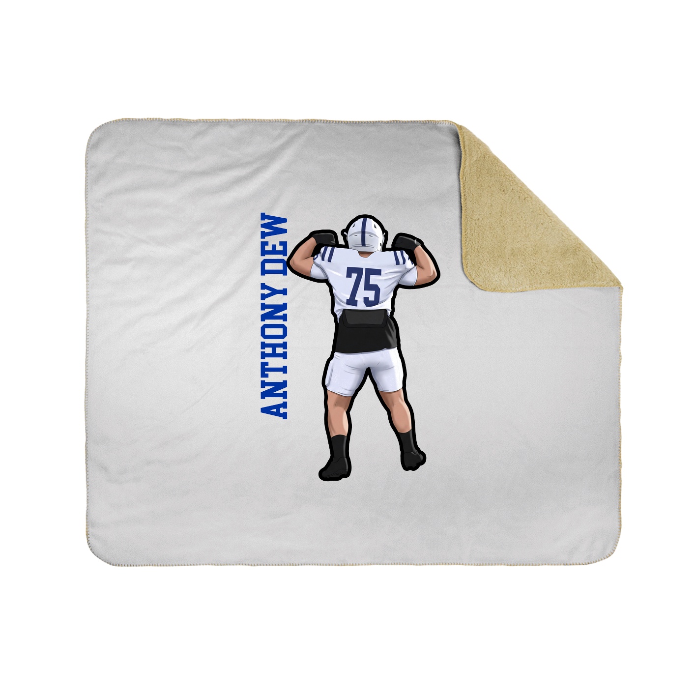 Throw Blanket — Name Vertical in White
