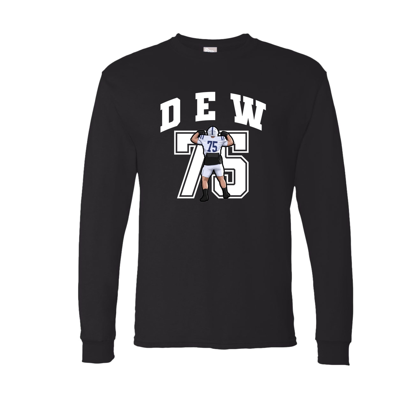 Long Sleeve Tee — Number in Black