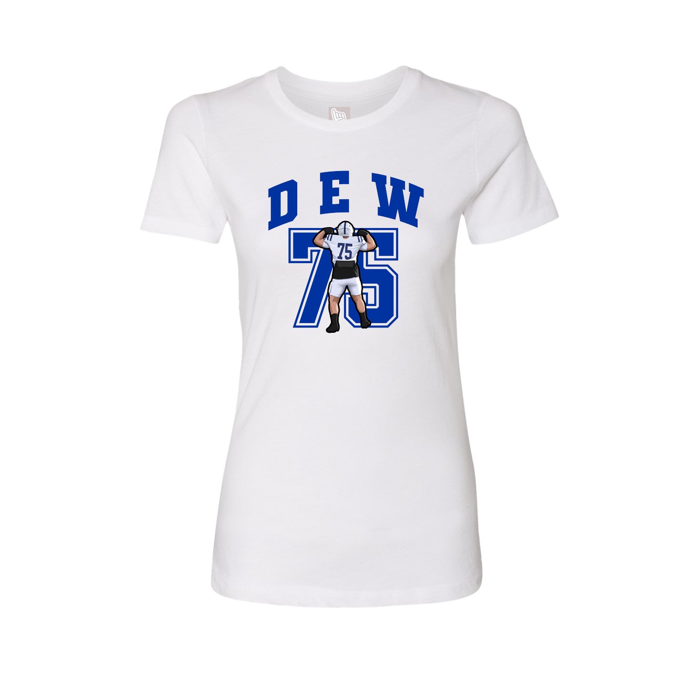 Fitted Women's Tee — Number in White