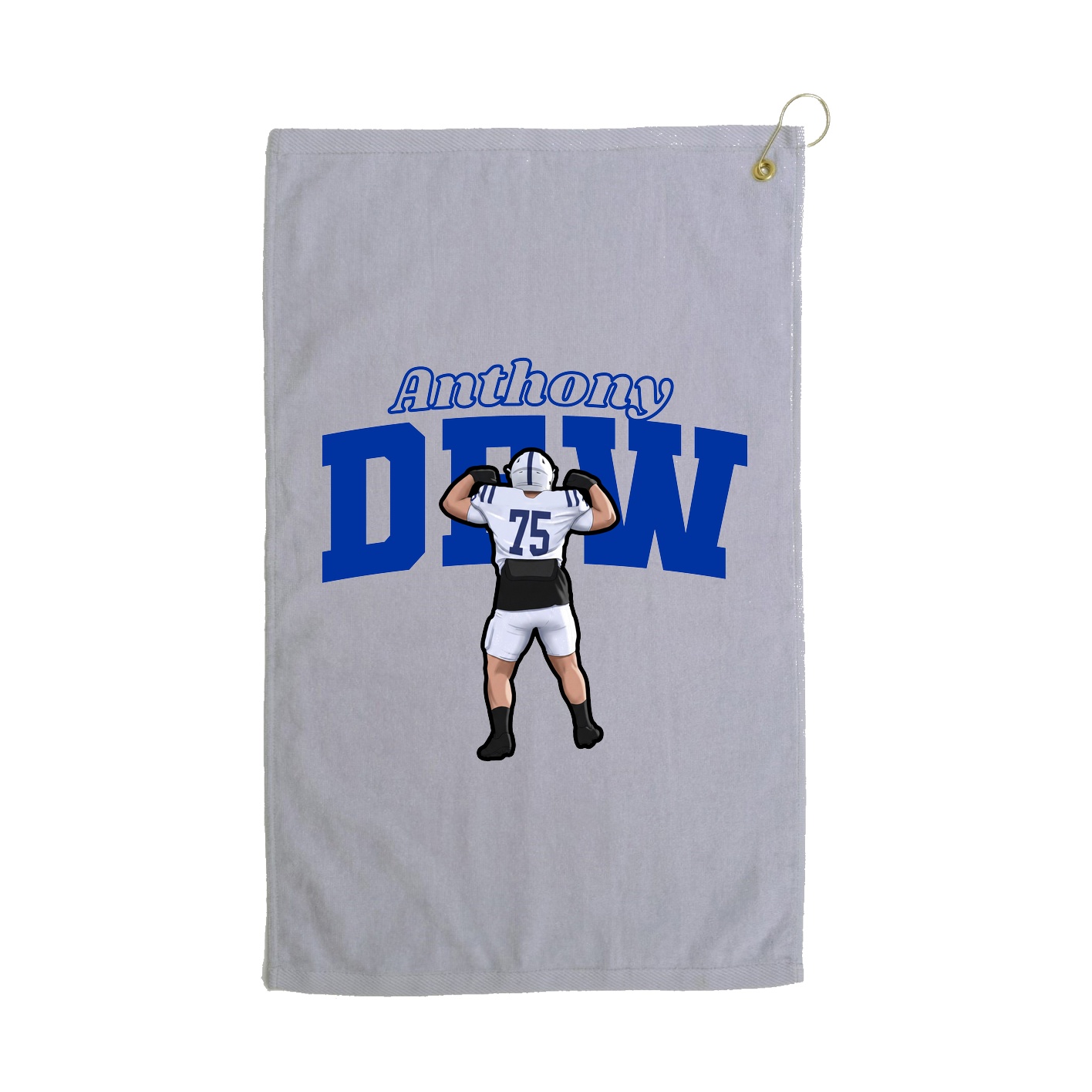 Golf Towel — Name Arch in Grey