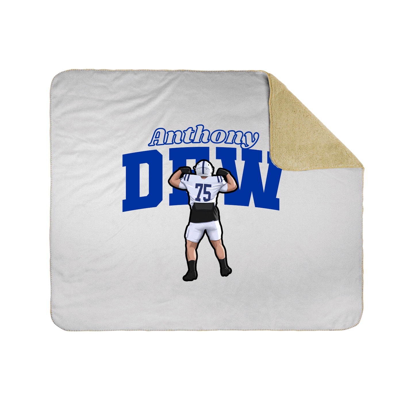 Throw Blanket — Name Arch in White