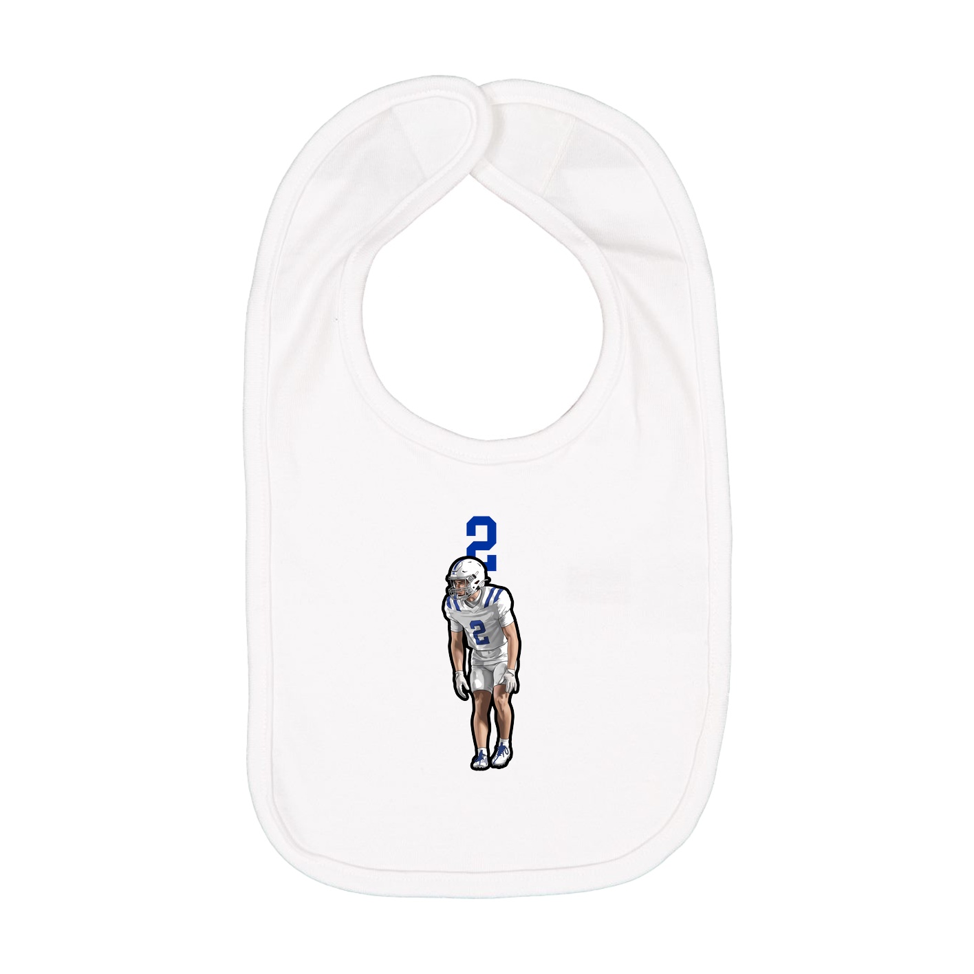 Infant Bib — Number Top in White