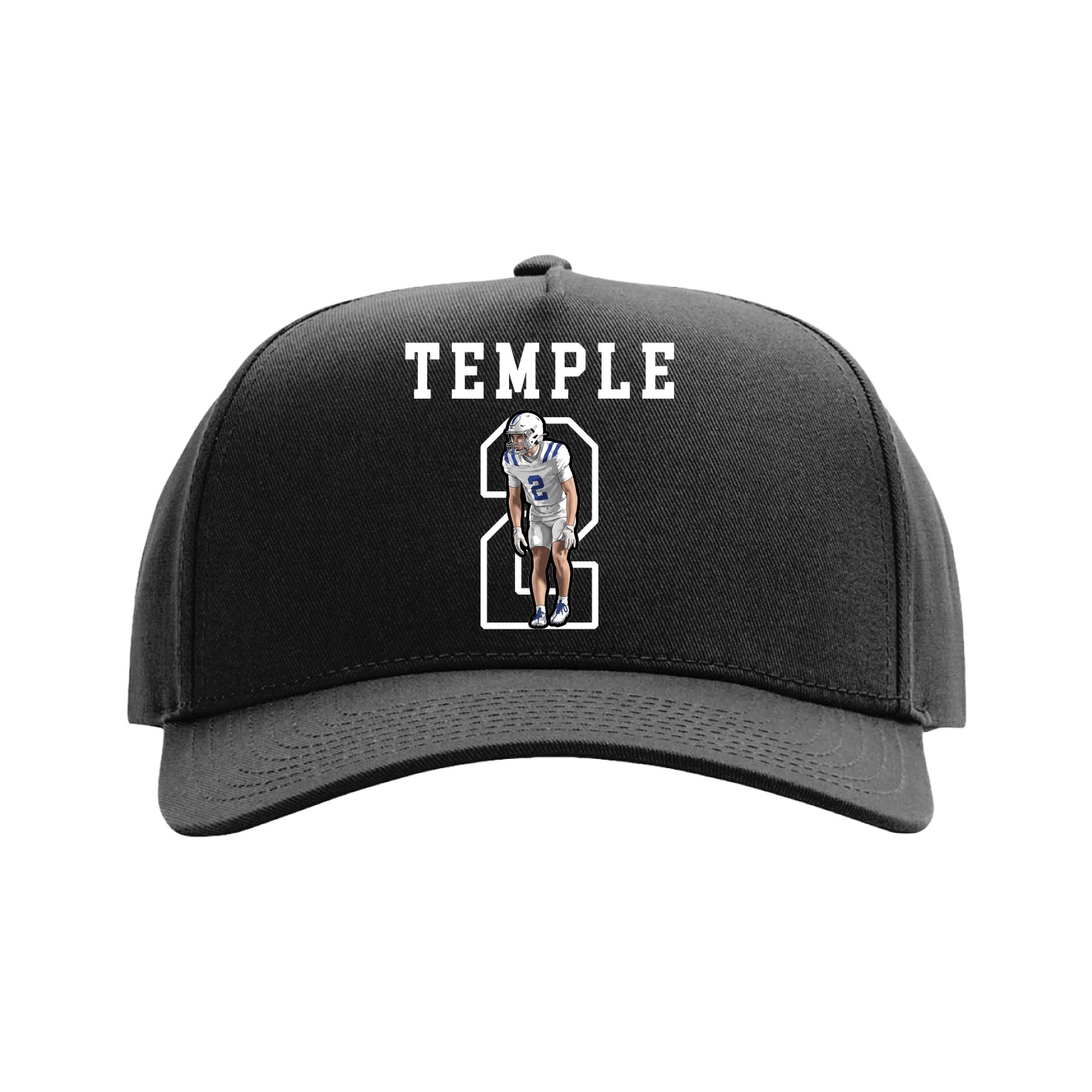 Full Fabric Five-Panel Champ Cap — Shirsey in Black
