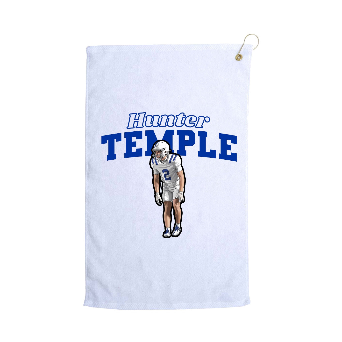 Golf Towel — Name Arch in White