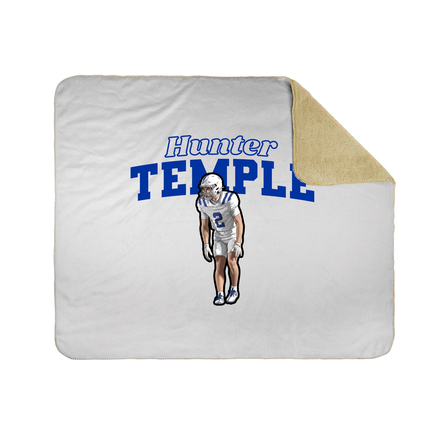 Throw Blanket — Name Arch in White