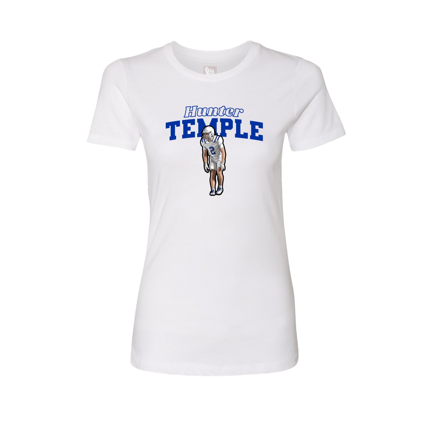 Fitted Women's Tee — Name Arch in White