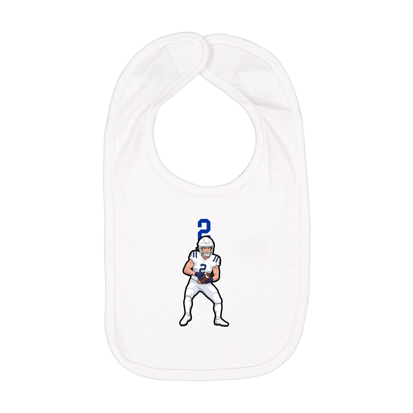 Infant Bib — Number Top in White