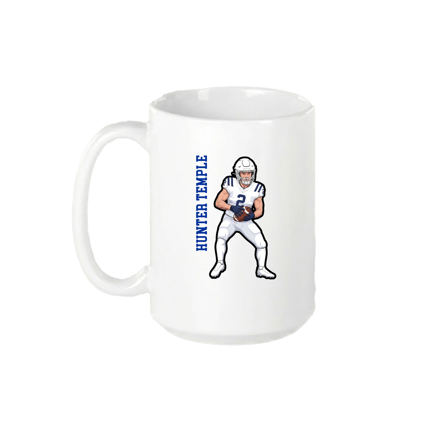 15oz Coffee Mug — Name Vertical in White