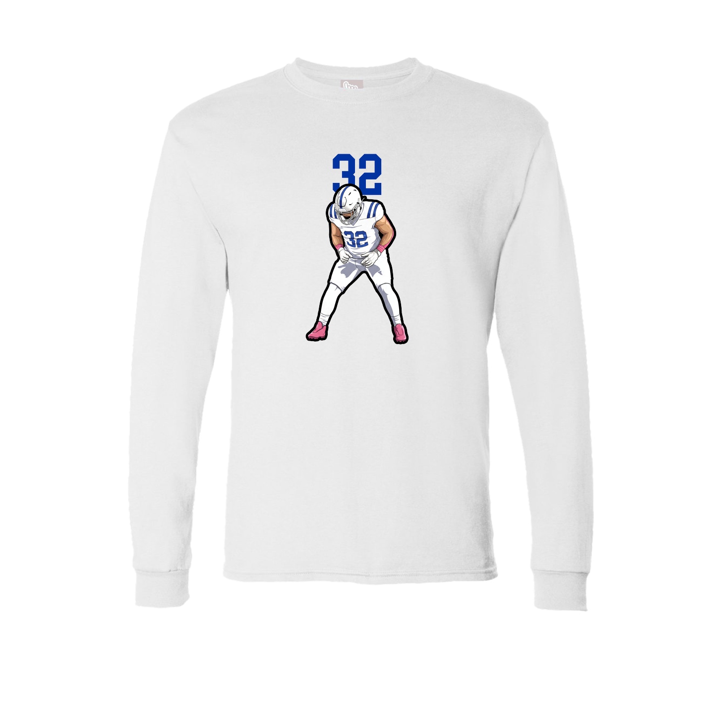 Long Sleeve Tee — Number Top in White