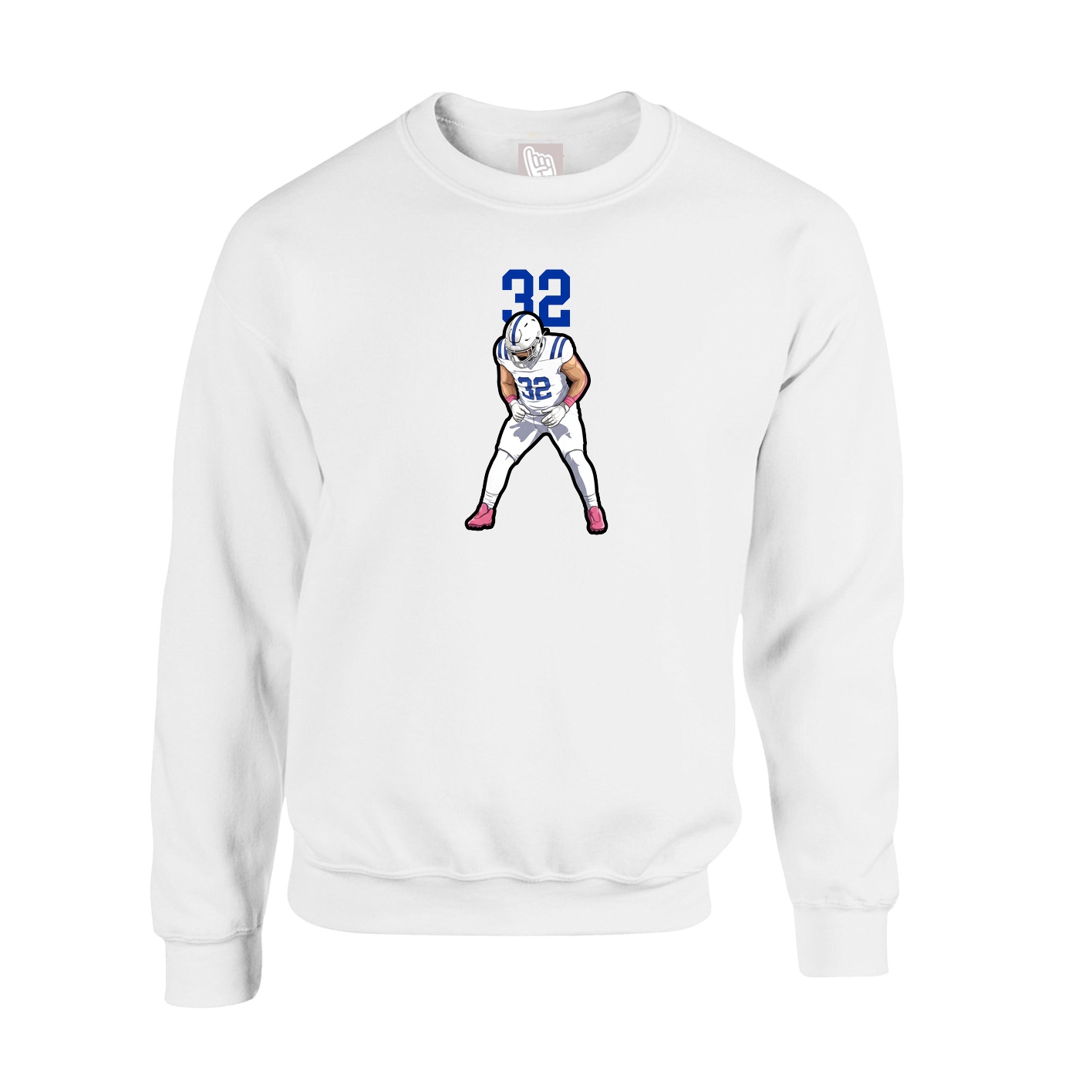 Fleece Crew — Number Top in White
