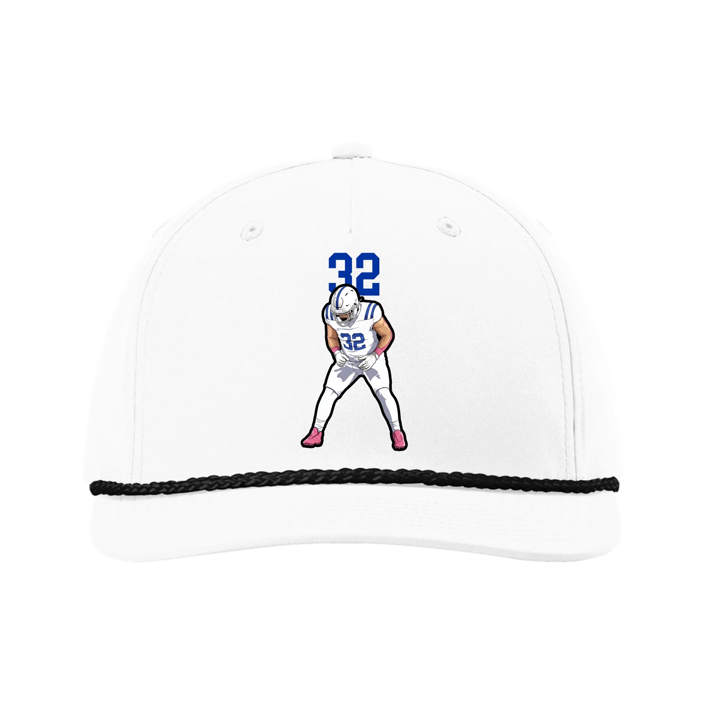 Five-Panel Classic Rope Cap — Number Top in White