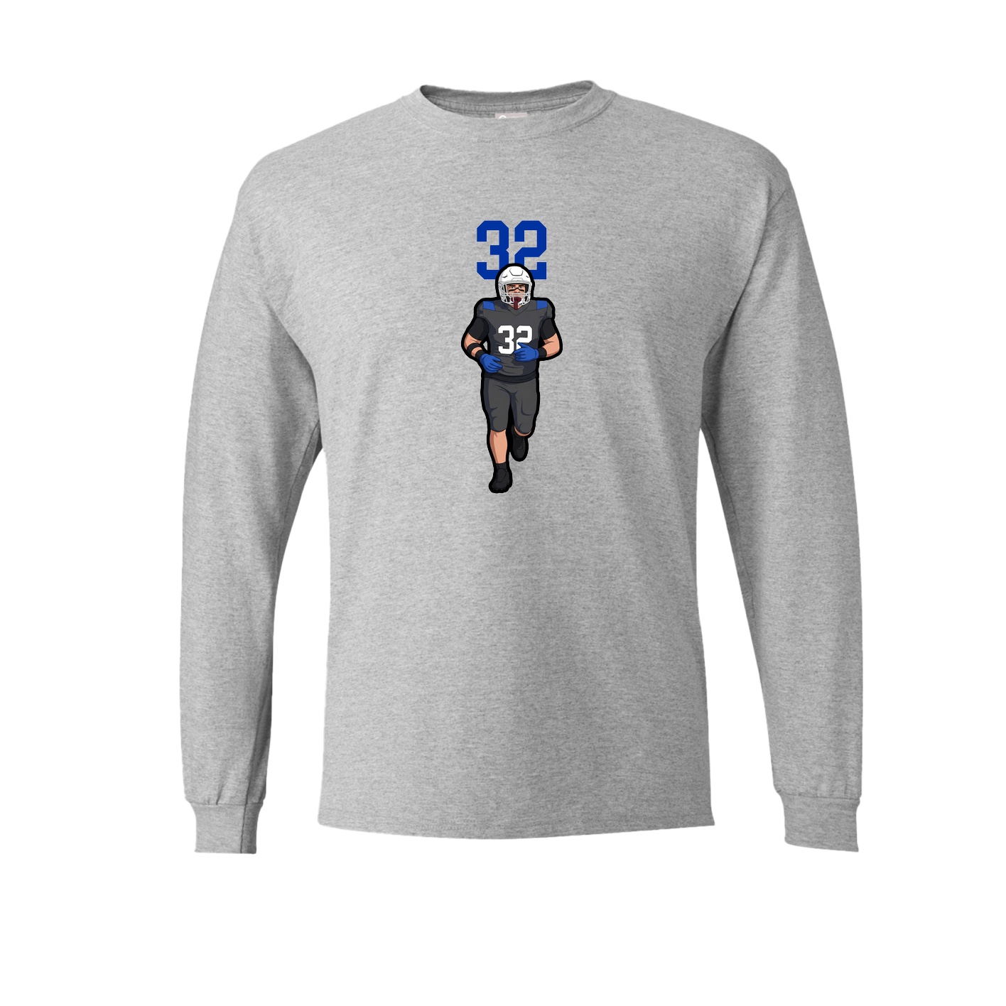 Long Sleeve Tee — Number Top in Grey