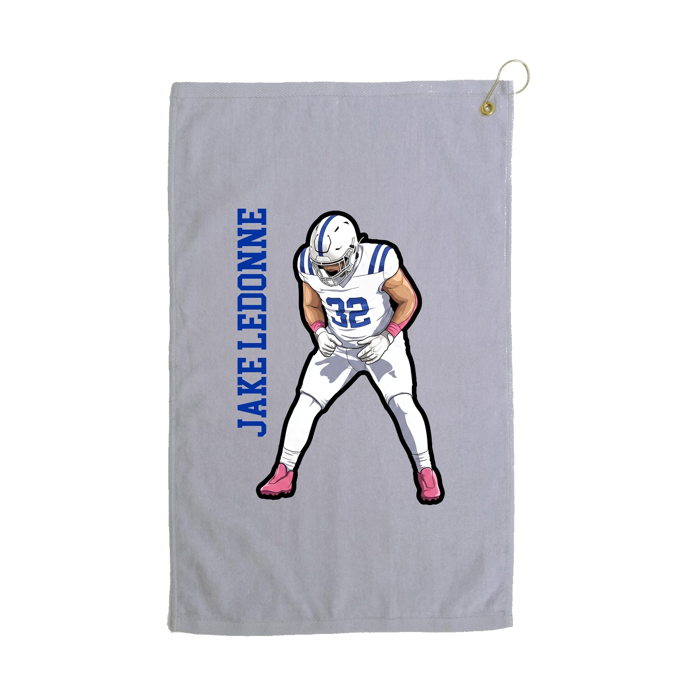 Golf Towel — Name Vertical in Grey
