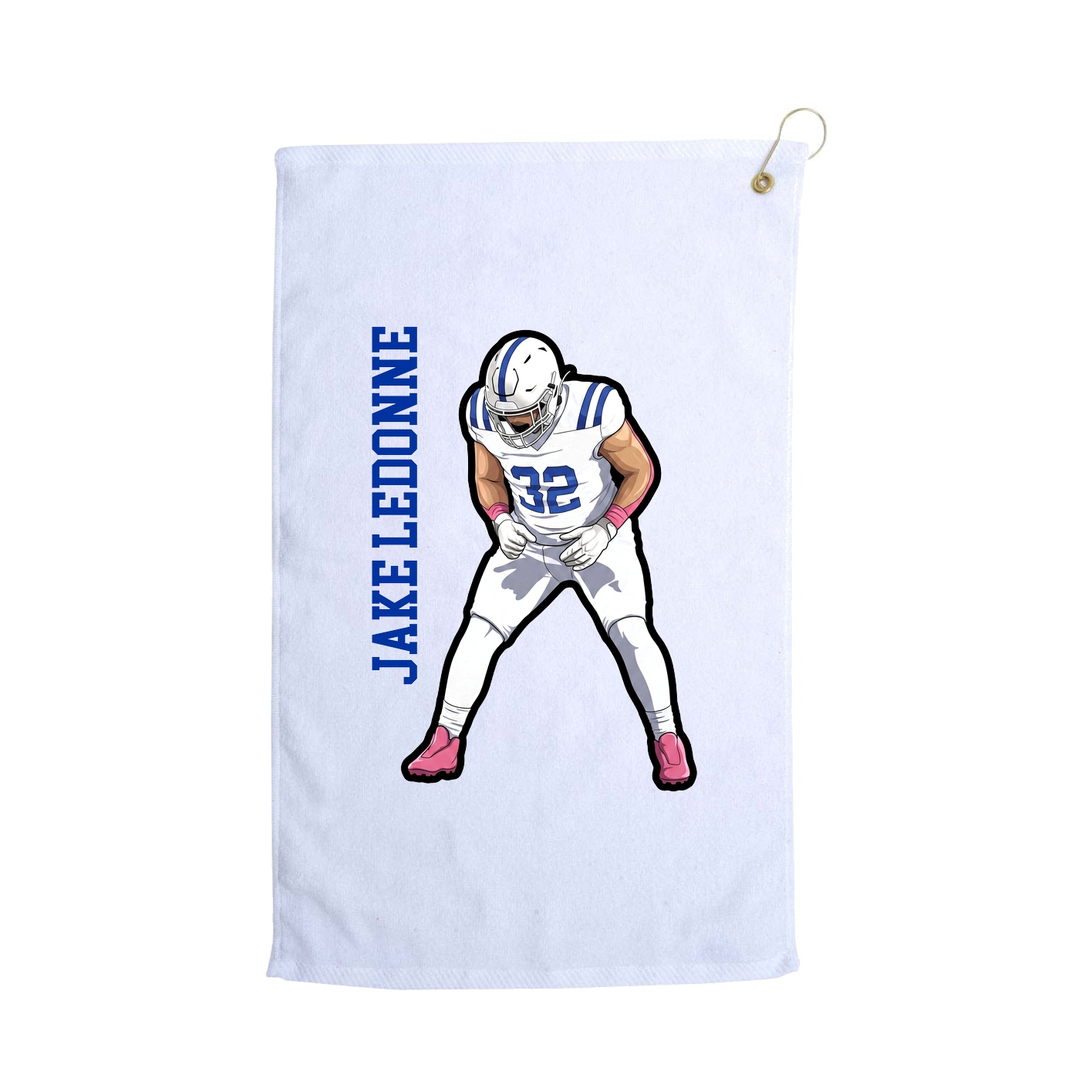 Golf Towel — Name Vertical in White