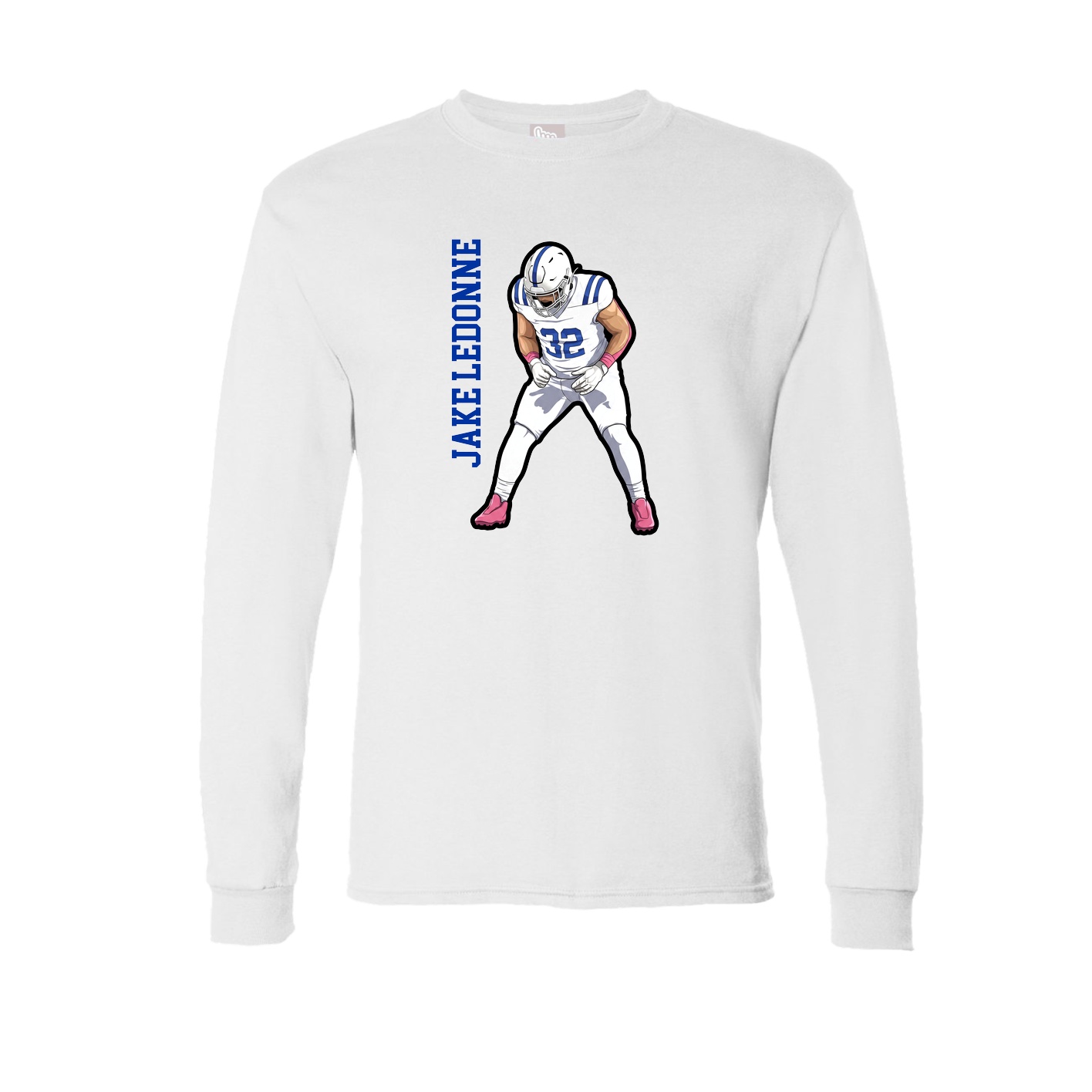 Long Sleeve Tee — Name Vertical in White