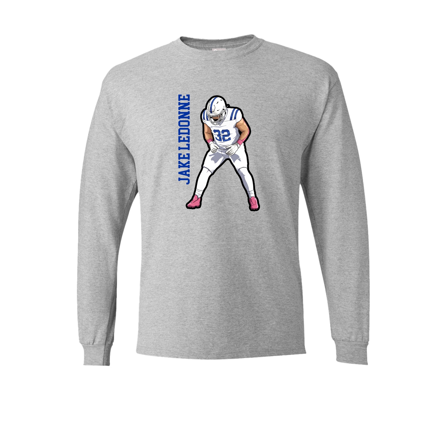 Long Sleeve Tee — Name Vertical in Grey