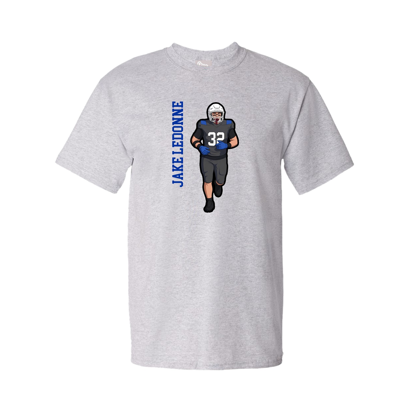 Tee — Name Vertical in Grey