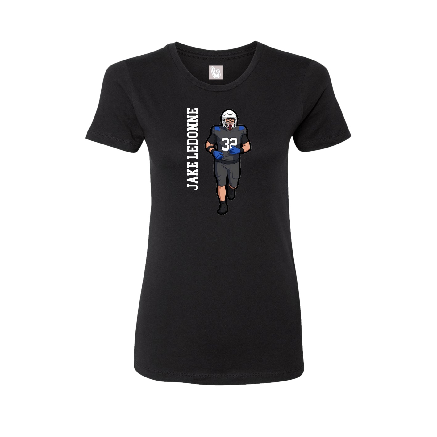 Womens Tee — Name Vertical in Black