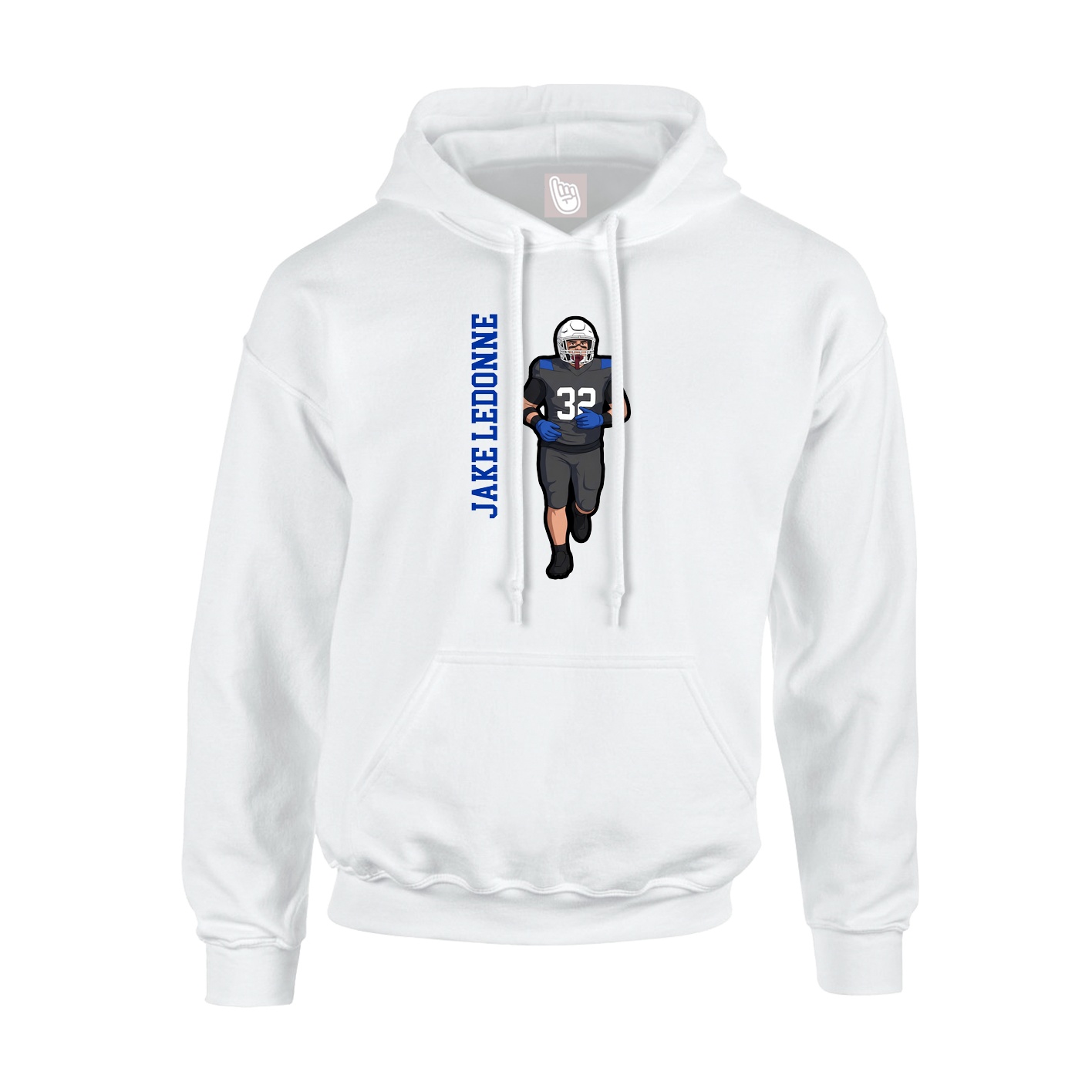Hoodie — Name Vertical in White