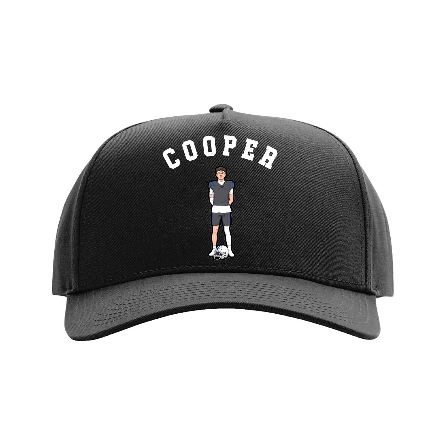 Full Fabric Five-Panel Champ Cap — Shirsey Arch in Black