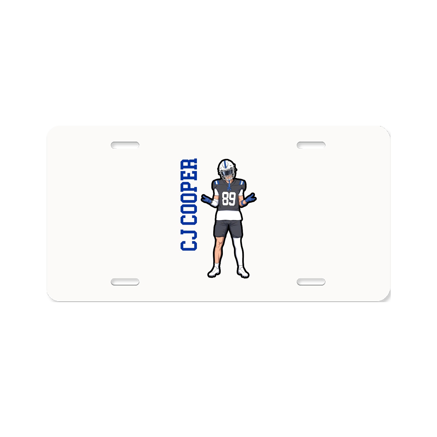 License Plate — Name Vertical in Classic