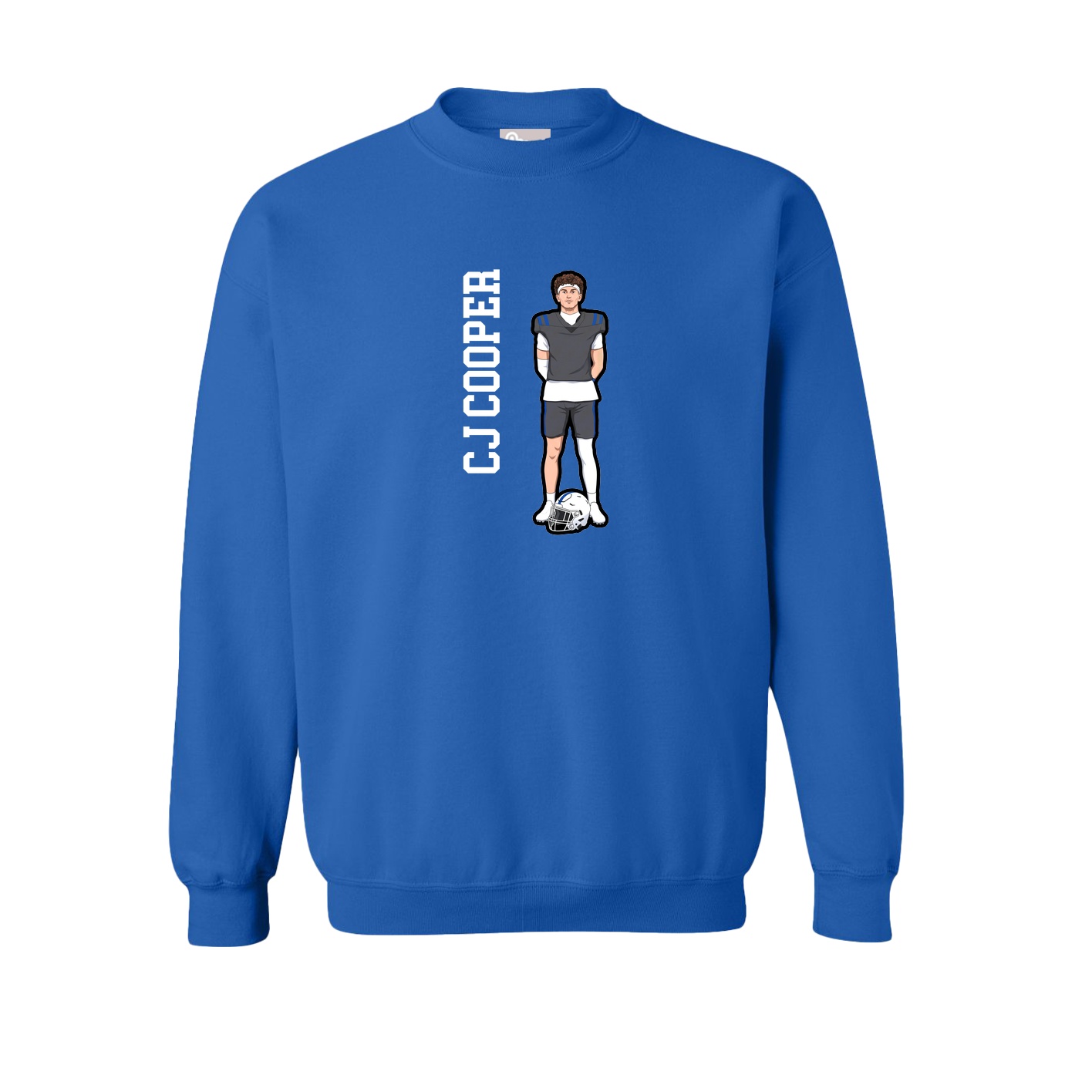 Fleece Crew — Name Vertical in Royal