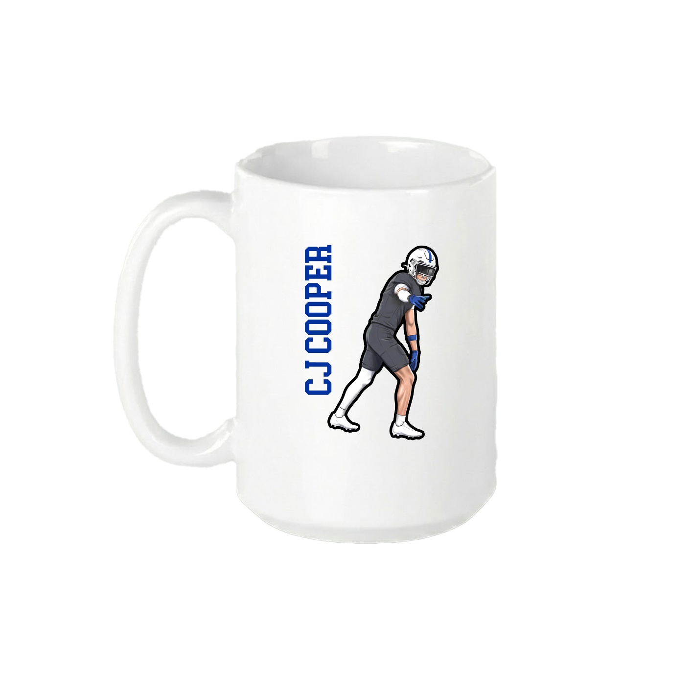 15oz Coffee Mug — Name Vertical in White