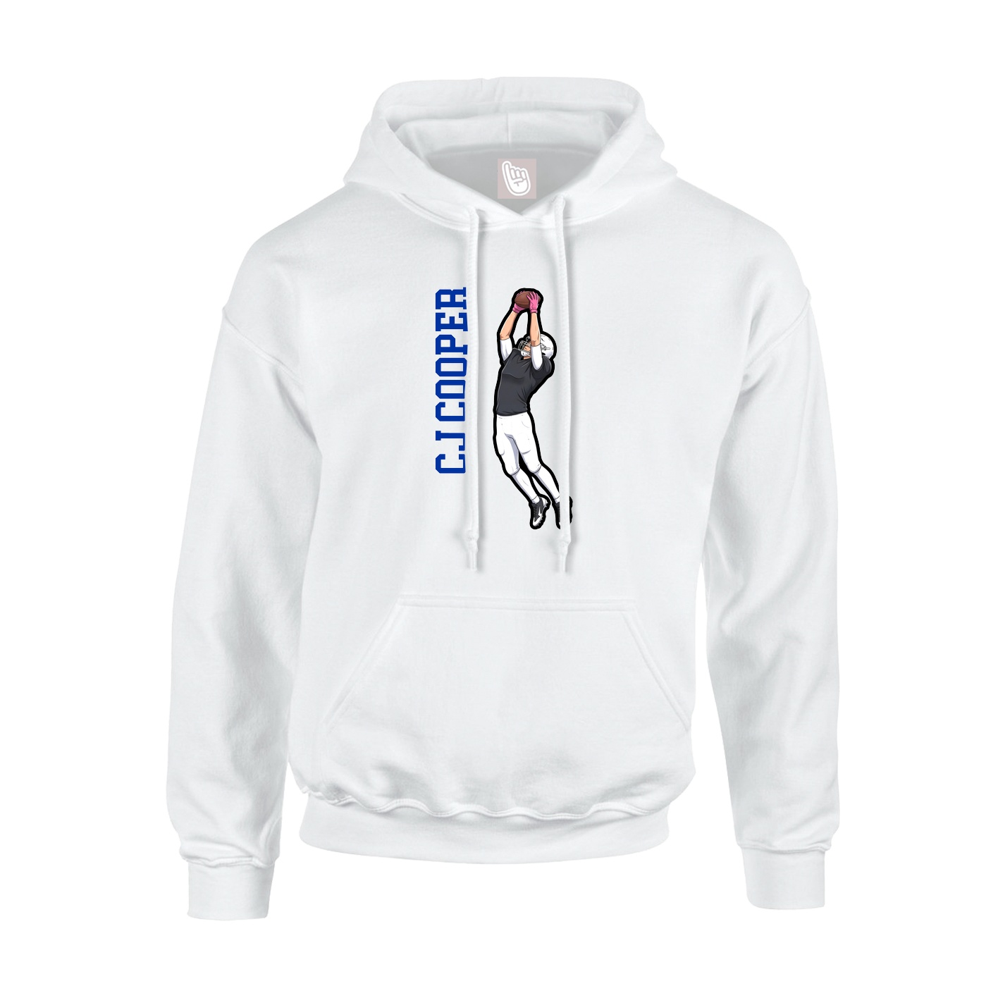 Youth Hoodie — Name Vertical in White