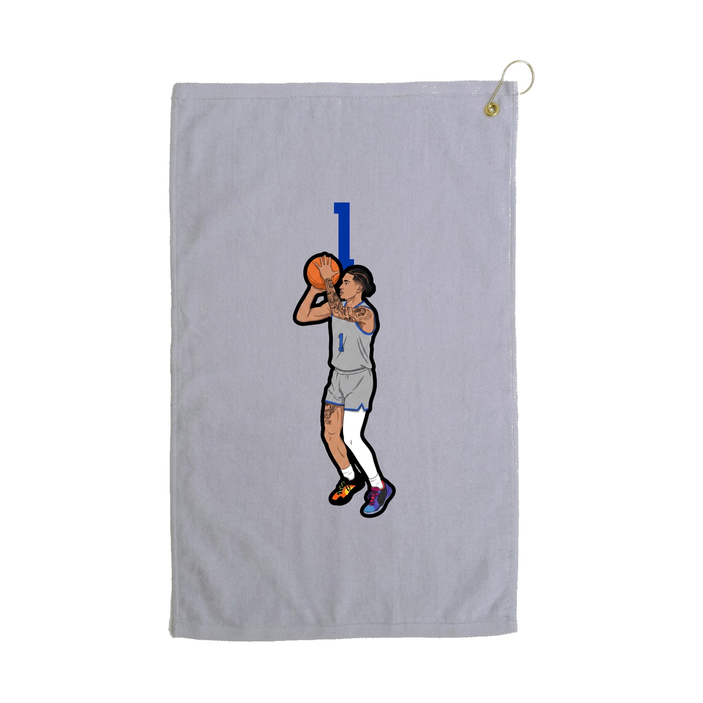 Golf Towel — Number Top in Grey