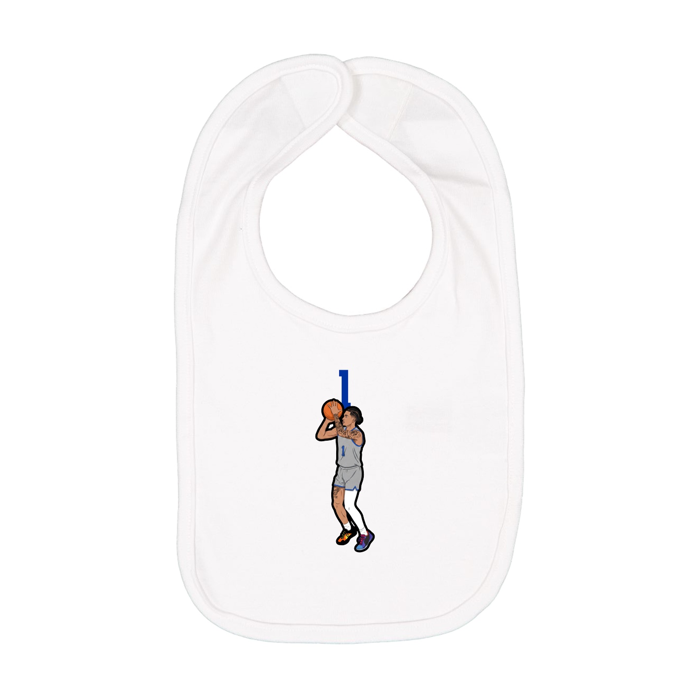 Infant Bib — Number Top in White