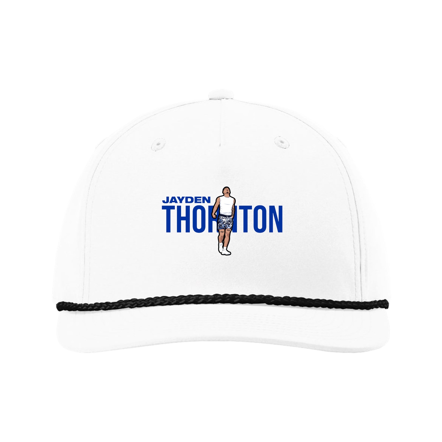 Five-Panel Classic Rope Cap — Player Name in White